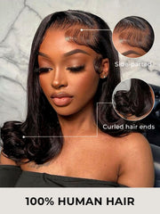 Side Part 90's Flipped Ends Bob Glueless 5x7 Lace Front Human Hair Wigs