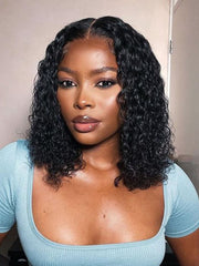 Water Wave Short Bob Wigs Natural Looking Short Wigs Bob Lace Wig