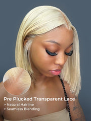 M Hairline 13x4 Lace Frontal Straight Bob Cut Blonde Wigs