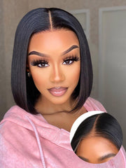 Glueless Bob Wig - Ready Go Bob Wigs Short Straight Easy & Go Pre Cut Lace Closure Wigs