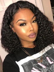 Water Wave Short Bob Wigs Natural Looking Short Wigs Bob Lace Wig